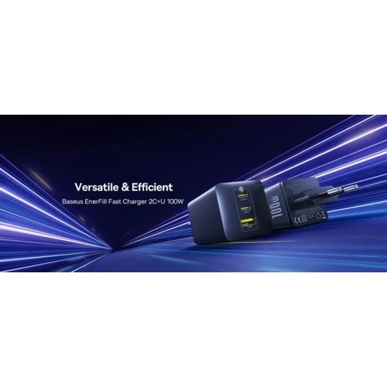Baseus EnerFill FE11 Fast Charger 2C+U 100W - Cosmic Black